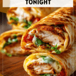 Cheesy garlic chicken wraps served warm with golden tortillas and melty cheese for a quick yummy dinner. 2